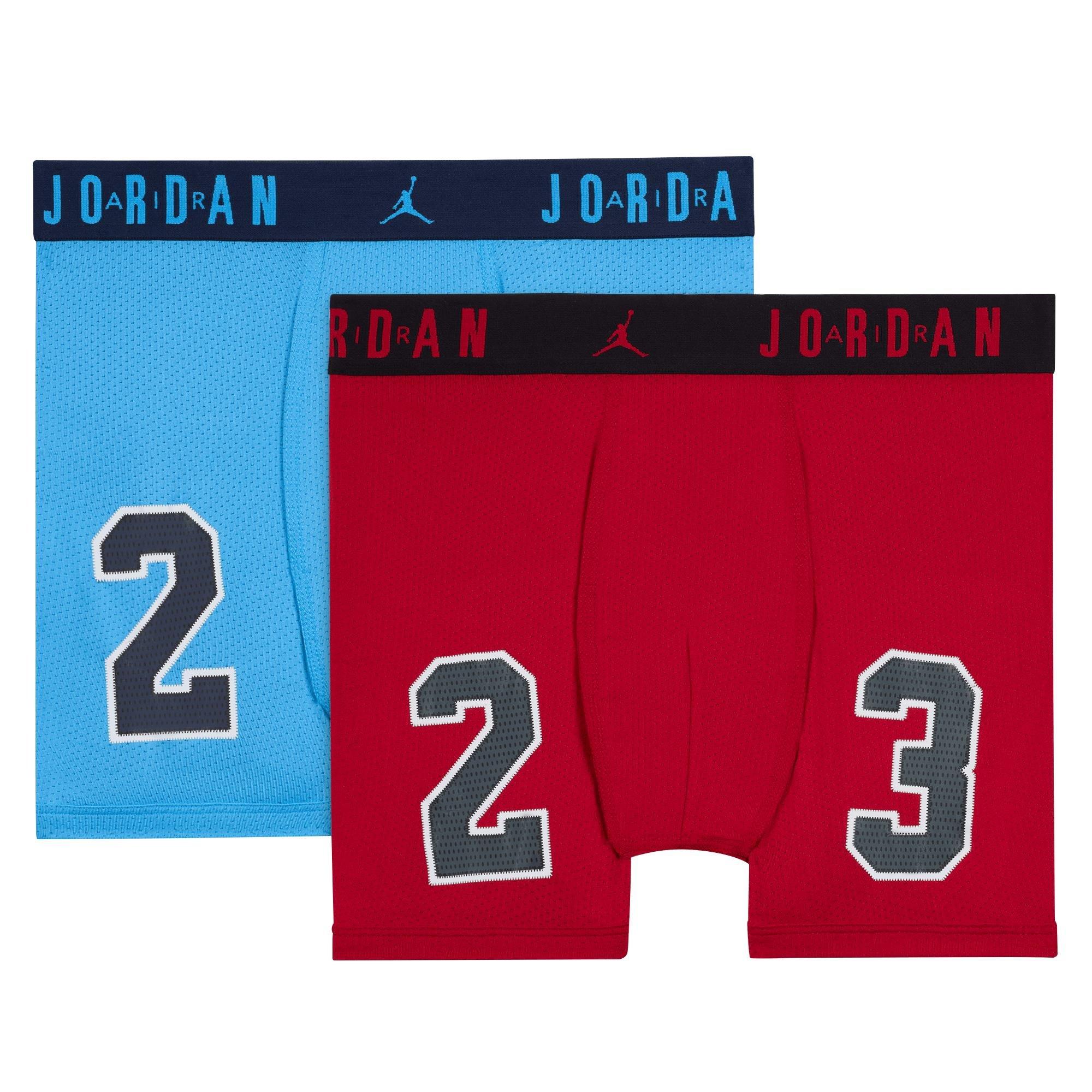 Jordan Big Boys' Flight Poly Mesh Jersey 2-Pack Briefs - Red/Blue
